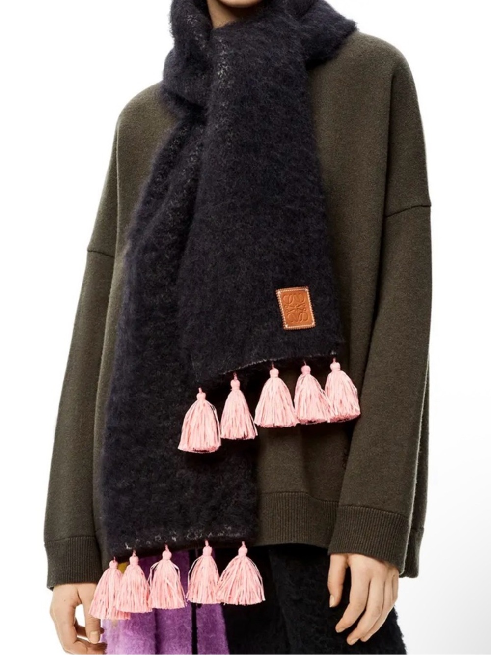 LOEWE🎀 Tassel Mohair and Wool scarf
